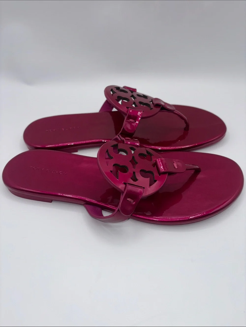Tory Burch Metallic Fuchsia Miller Thong Sandals